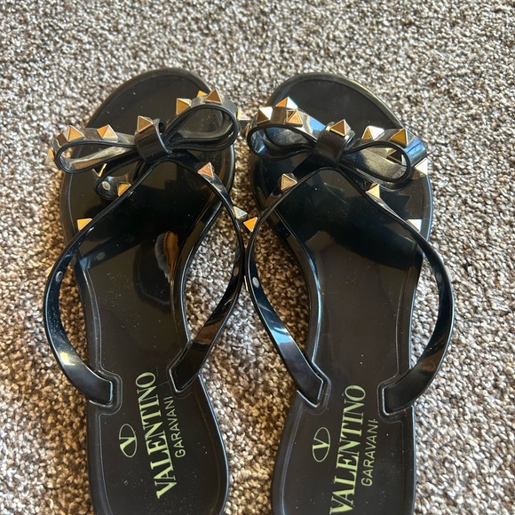 Valentino Black Rockstud Sandals - Picture 3 of 6
